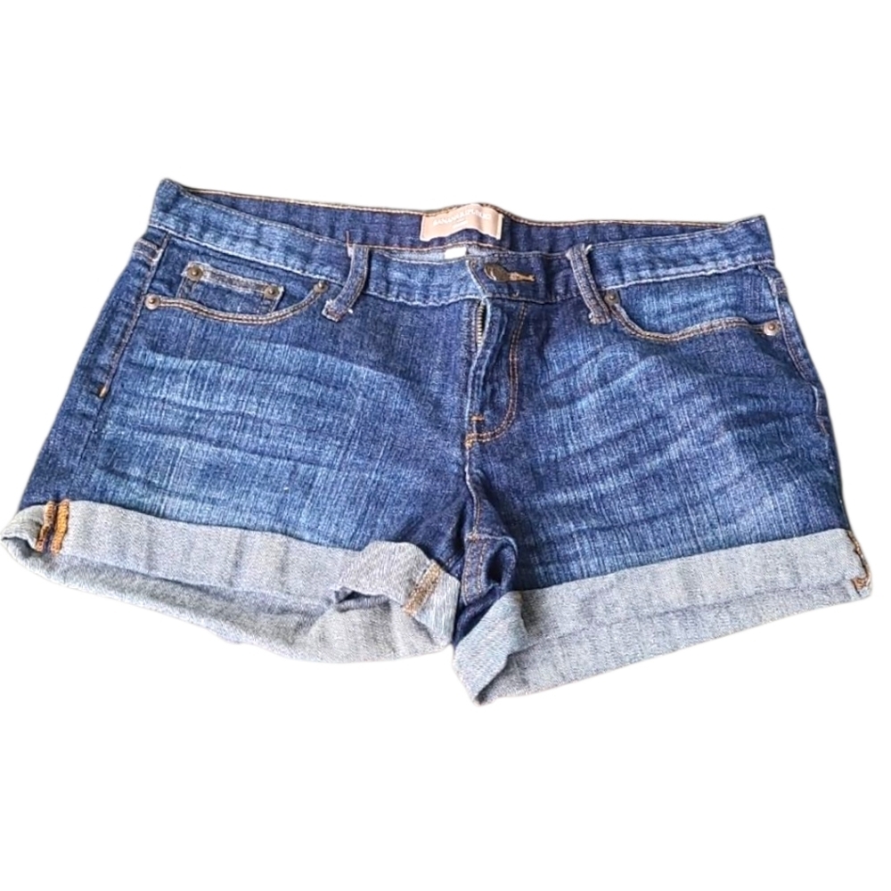 Banana Republic Factory Blue‎ Jean Shorts Distressed Cuffed